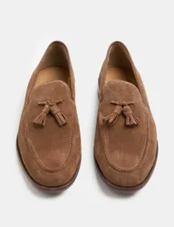 M&S Suede Tassel Loafers Tan male