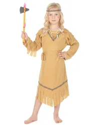 Indianerinnen Kinderkostüm Wilder Westen beige - female