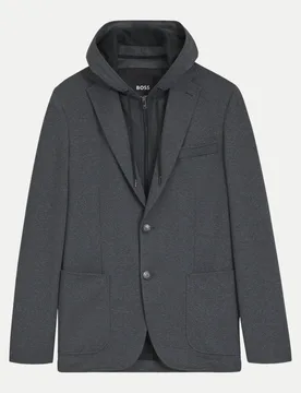 Black Slim-Fit Sakkojacke C-Hanry Grau 54 - BOSS - FashionsVida
