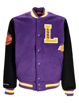 Giubbotto College Uomo Nba Team Legacy Varsity Jacket Loslak Purple/black - Mitchell & Ness - FashionsVida