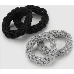 Pack de coleteros de lúrex en negro y plata