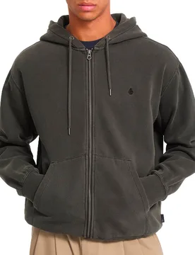 Sweat à capuche zippé - Single Stone Pw Zip Rinsed Black en Coton - Taille M - Gris - Volcom - FashionsVida