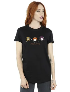 Women's Hocus Pocus Witchful Thinking Cotton Boyfriend T-Shirt in Black Size: 4XL - Black - Size: 4XL - Disney - FashionsVida