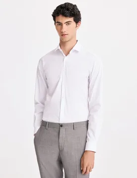 Camisa de hombre super elástica lisa - Easy Wear - FashionsVida