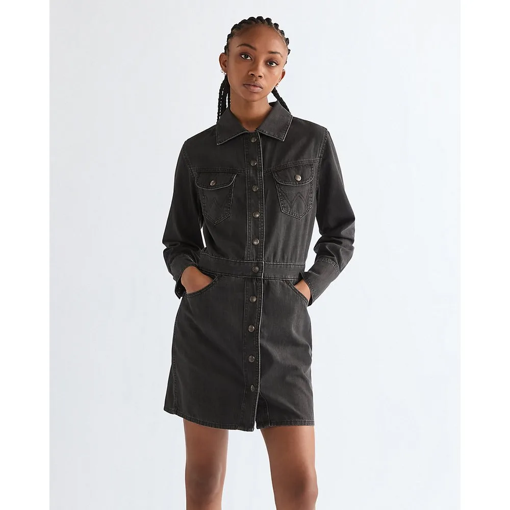 Vestido vaquero corto de manga larga - Wrangler - FashionsVida