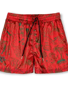 Short The Toughest Satin Red S Homme - Grimey - FashionsVida