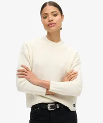 Superdry Women's Essential Pullover mit Stehkragen Weiß - Größe: 44