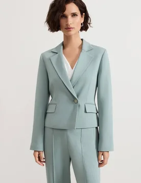 Women's Bowen Contoured Waist Suit Blazer in Duck Egg Blue Size: 18 - Duck Egg Blue - Size: 18 - Phase Eight - FashionsVida
