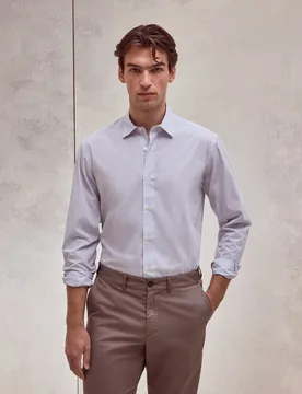 Camisa semi vestir de popelin peach de rayas regular fit - Dustin - FashionsVida