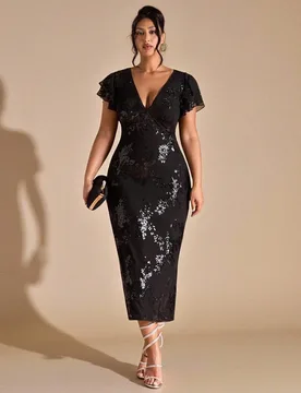 Vestido mini con espalda descubierta, con flores de lentejuelas y rhinestones sólidos en color rosa, vestido elegante y dulce para vacaciones en la p - Shein - FashionsVida
