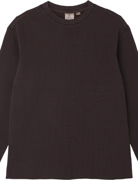 Pull à maille gaufrée - Waffle Crew Fossil Pigment en Coton - Taille L - Marron - Gramicci - FashionsVida
