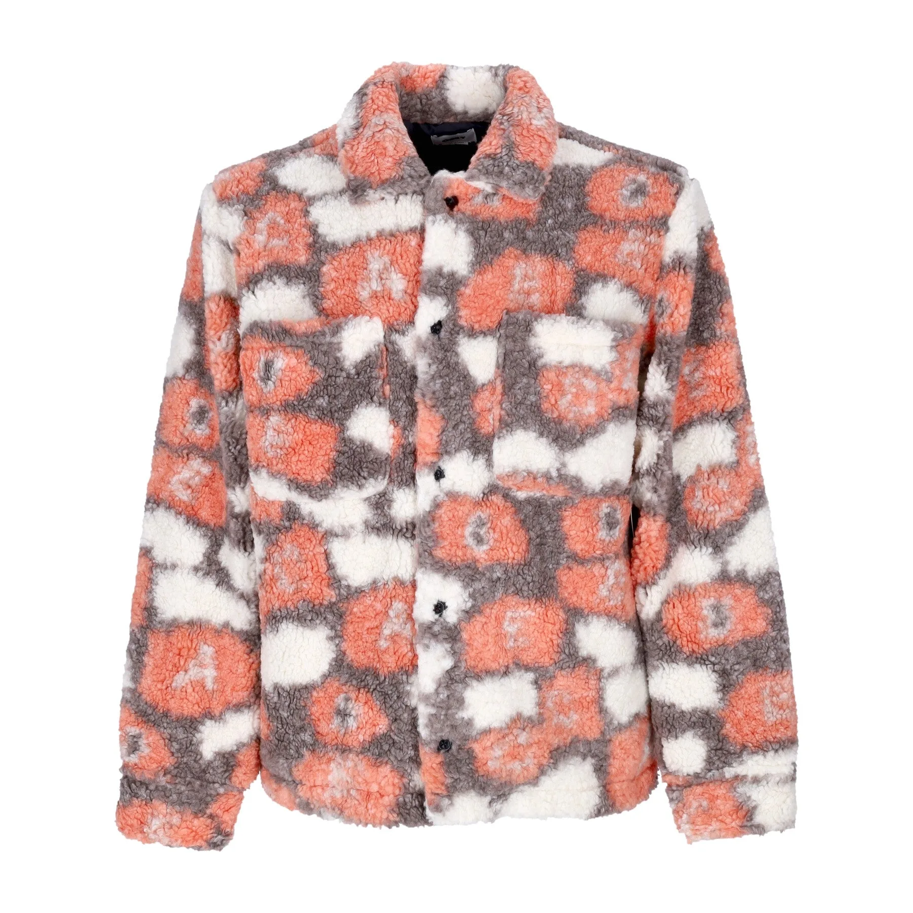 Orsetto Uomo Romie Sherpa Jacket Orange Oxide Multi - OBEY - FashionsVida