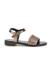Sandali marrone con fascia intrecciata pelle 222230 38