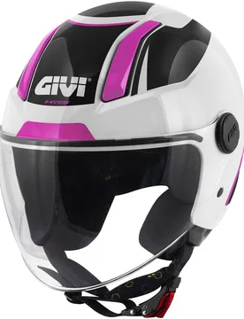 Casco Moto Jet 11.7F Logic Bianco Nero Fucsia taglia XS - GIVI - FashionsVida