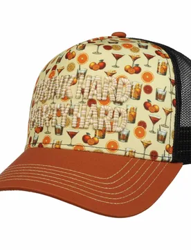 Drink Hard Party Hard Cap by - white-orange - Size: One Size - King Kerosin - FashionsVida