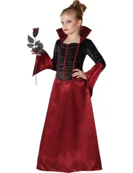 Elegante Vampirin Halloween-Kinderkostüm schwarz-rot - male