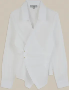 Camisa de mujer 100% algodón con escote cruzado - Trucco - FashionsVida