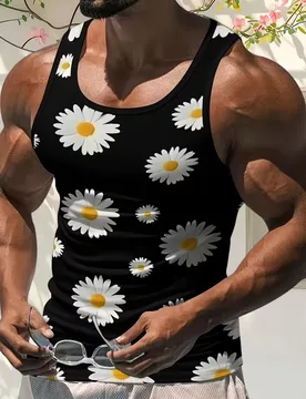 Fashion Summer Men's Casual Tank Tops 3D flower Print Pattern Sleeveless T-shirt Loose Breathable O-Neck Pullover Men's clothes - Aliexpress - FashionsVida