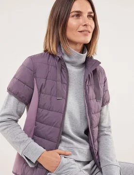 Steppweste mit Jerseyeinsatz, normale Größen, Farbe Lila, 40, mit Kurzarm bequeme Jerseyeinsätze Damen - Walbusch - FashionsVida