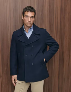 Chaquetón marinero de hombre con lana virgen y pecherín interior desmontable - Emidio Tucci - FashionsVida