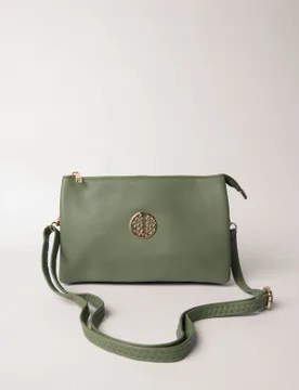 Clutch With Detachable Strap - ONE / KHAKI - Blue Vanilla - FashionsVida