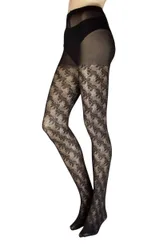 Women's 1 Pair Floral Tights Black S-M - Black - Size: Small