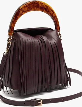 Bolso de fiesta convertible a bandolera con asa rígida y cierre imantado con flecos decorativos - Parfois - FashionsVida