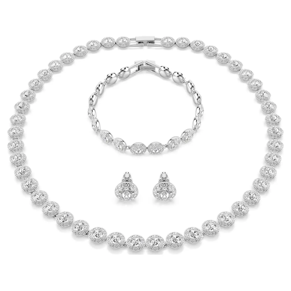 Set Una Angelic, Set (3), Taglio rotondo, Bianco, Placcato rodio OS - Swarovski - FashionsVida