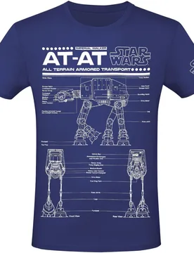 Disney T-Shirt - AT-AT - Schematic - S bis 3XL - für Männer - Größe M - blau - Lizenzierter Fanartikel - Männer - male - Star Wars - FashionsVida