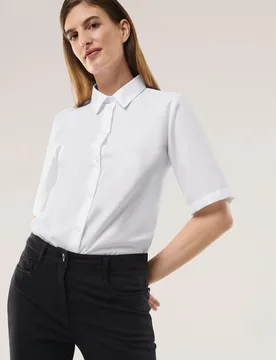 Extraglatt-Hemdbluse Everyday 2.0, #normale Größen, Farbe Weiß, 52, bügelfrei reine Baumwolle Damen - Walbusch - FashionsVida