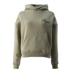 Cropped Handwritten Logo Hoodie Dust Grey S Damen