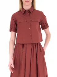 Camicia cropped cotone MATTONE 40