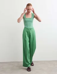 Straight Leg Trousers Green female
