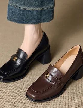 AIYUQI 2026 New Women's High Heels shoe Square-toe Slip-on Loafers Women Plus Size Non-slip female Shoes for Spring and Autumn - Aliexpress - FashionsVida