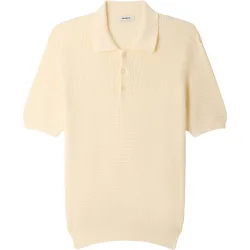 Polo de hombre de algodón gofrado de manga corta