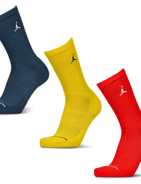 Everyday Cushioned Crew 3 Pack Unisex Socks - Blue - Size - Blue - Size: 4.5 - 6 - Jordan - FashionsVida