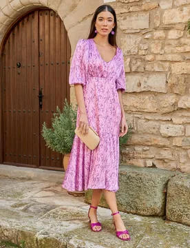 Vestido de invitada estampado floral - Polin et Moi - FashionsVida