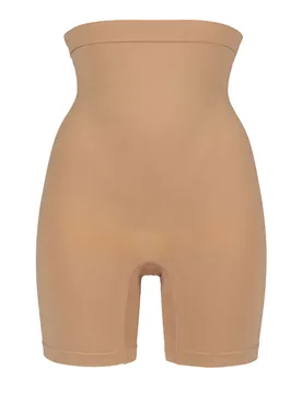 Women's 1 Pack Killer Curves Hi-Waisted Shaping Shorts Toffee UK 8-10 - Skin Tones - Size: UK 8-10 - Ambra - FashionsVida