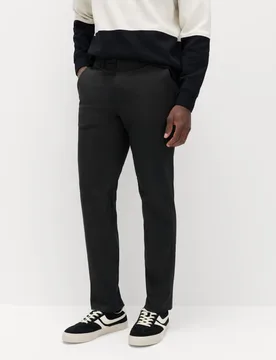 Regular Fit Twill Chinos Black male - M&S - FashionsVida