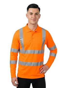 Polo à Manches Longues Safe Classic 18283 Hi-Vis Orange S - MASCOT - FashionsVida