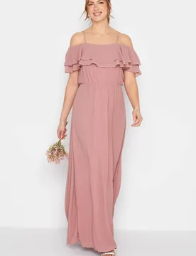 Women's Tall Ruffle Front Maxi Dress in Pink Size: 20 - Pink - Size: 20 - Long tall sally - FashionsVida