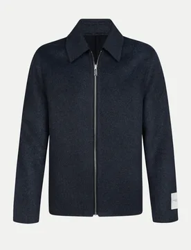 Indoor Jacke mit Umlegekragen Blau S - Profuomo - FashionsVida