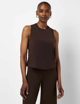 Soft Flow Studio Twist Back Yoga Vest Top Dark Brown female - Sweaty betty - FashionsVida