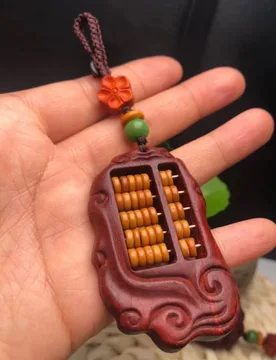 Ram's horn abacus keychain pendant paired with rosewood lotus, olive separator piece, and green bodhi root - Aliexpress - FashionsVida