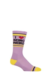 Pair I Love Being Weird Cotton Socks Multi One Size - Purple - Size: One Size