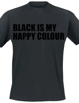 T-Shirt - Black Is My Happy Colour - M bis 5XL - für Männer - Größe 3XL - schwarz - Männer - male - Sprüche - FashionsVida