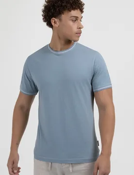 Mens Contrast Rib Tipping T-Shirt - Larsson & Co - FashionsVida