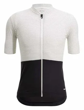 Maglia A Maniche Corte Colore Riga White - Santini - FashionsVida