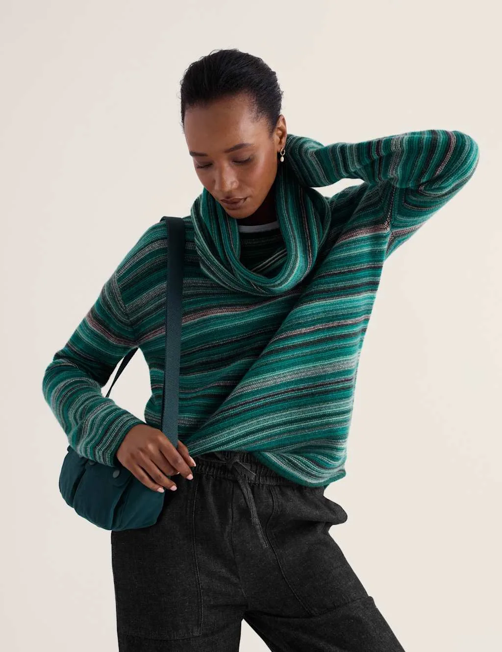 Merino Wool Rich Striped Snood Teal Mix female - Seasalt cornwall - FashionsVida