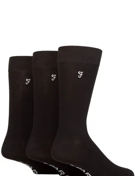 Pair Black / Charcoal Luxury Bamboo Plain Socks Men's 6-11 Mens - - Black - Size: 6-11 Mens - Farah - FashionsVida